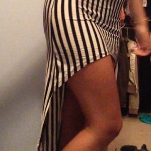 Charlotte Russe Striped Hi-Lo Skirt