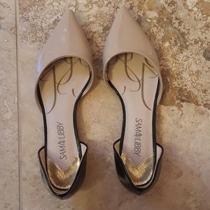 Brand new nude and black patent flats! NWOT!