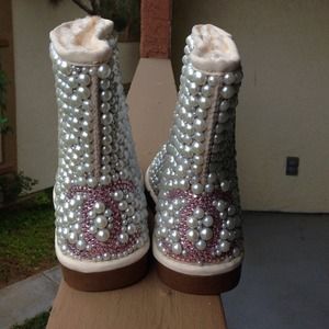 Custom made pearl ugg boots!