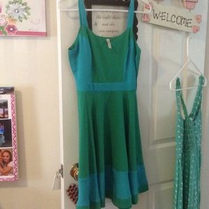 Modcloth green and turquoise dress