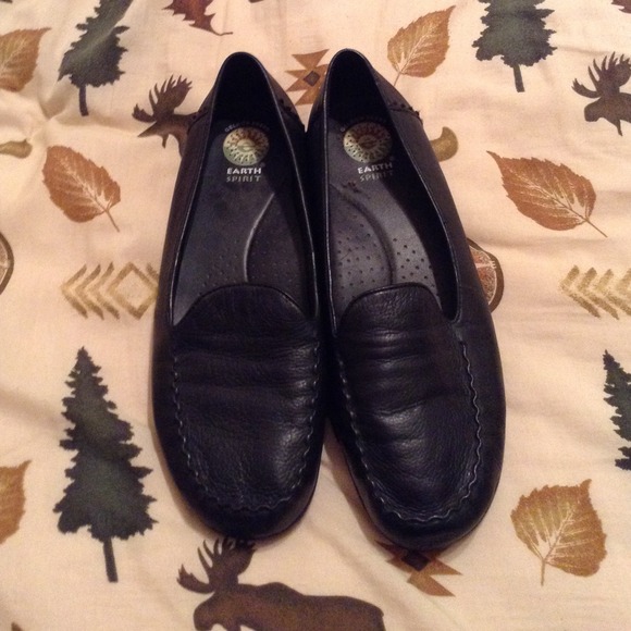 Supported black shoes.