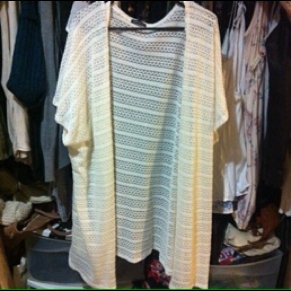 Oversized cream lace cardigan