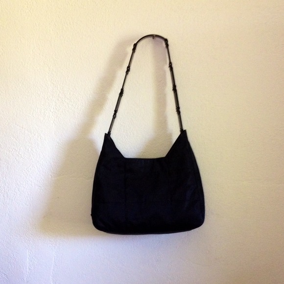 Prada black nylon with lucite handles Shoulderbag