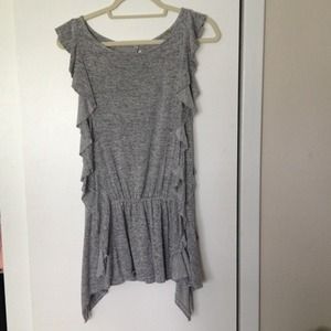 Heather gray ruffled blouse