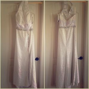 White Sequin Full Length Gown