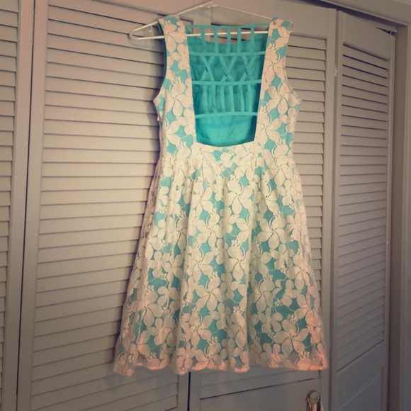 Blue lace sun dress