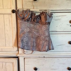 Grey princess style lace up corset