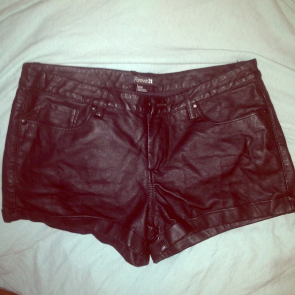 Black Faux leather shorts