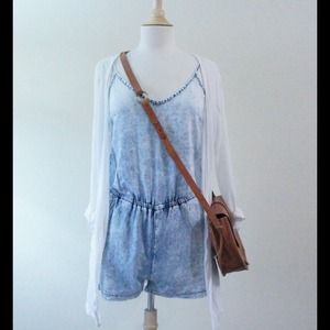 Denim chambray romper