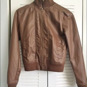 Brown leather jacket