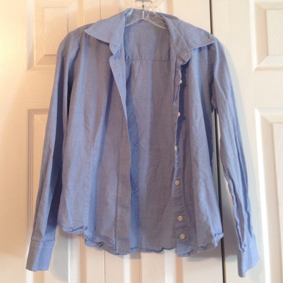 Barbour denim button-up blouse.