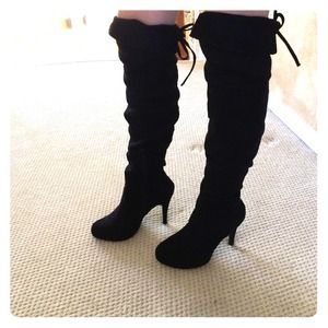 Over the knee black boots