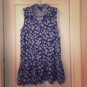 Forever21 Floral Drop Waist dress with collar