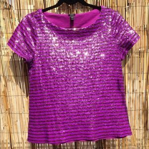 J Crew striped sequin tee