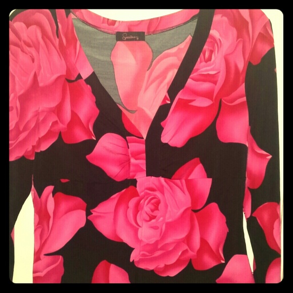 Cute black and pink floral shirt