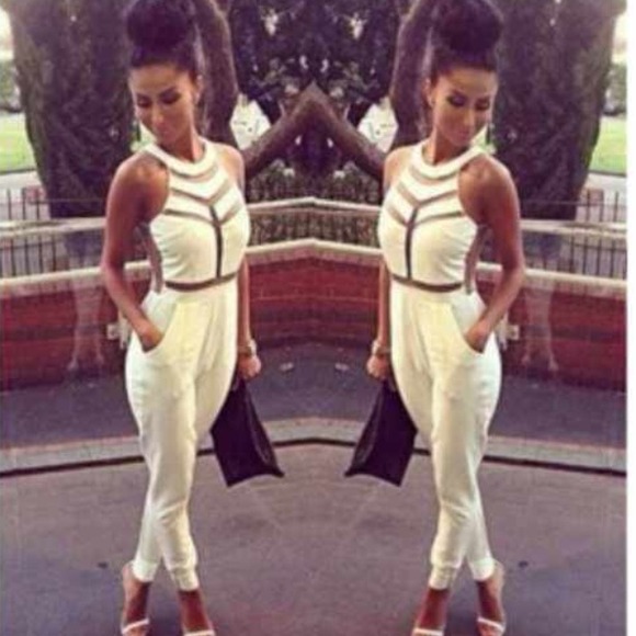 White or black jumpsuit
