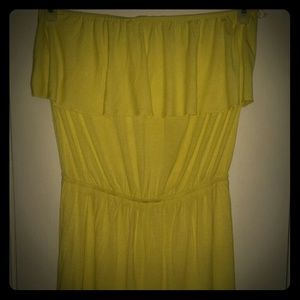 Yellow tube top romper