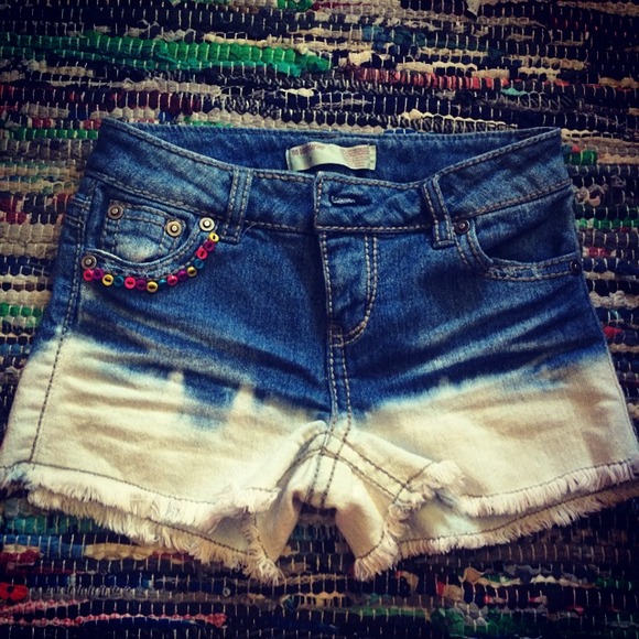 ombre denim shorts