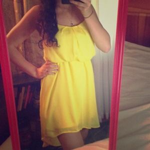 Yellow high/low dress