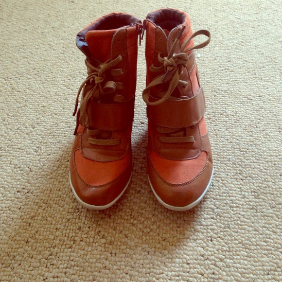 Bakers orange sneaker wedges !