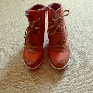 Bakers orange sneaker wedges !