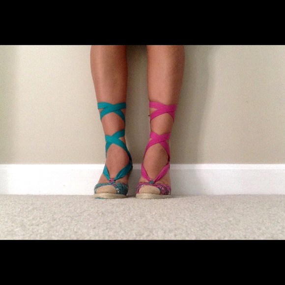 Betsey Johnson lace-up wedges