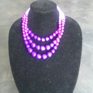 SOLD - Purple layered besides chain necklace