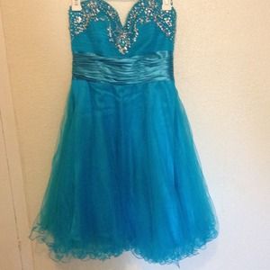 Bright baby blue formal dress