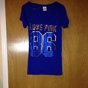 VS Royal Blue Tee with Glitter