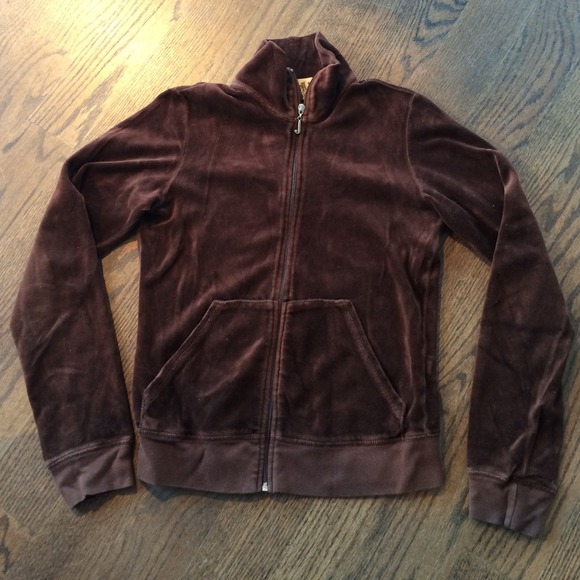 Juicy Couture velour track jacket, brown, sz M