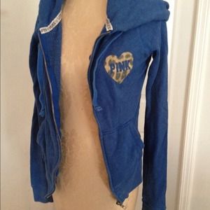 VS Pink sweatshirt blue leopard print