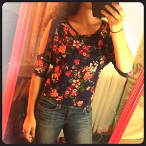 Dark blue floral top