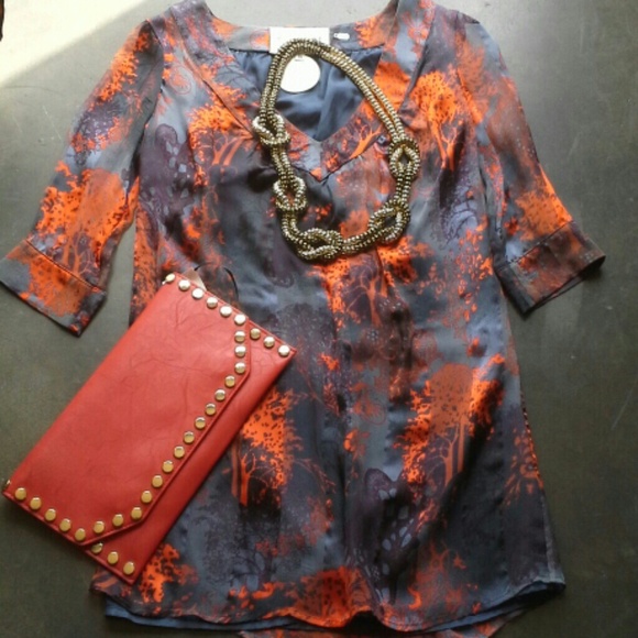 REDUCED NWT Rory Beca Orange and blue tunic dress