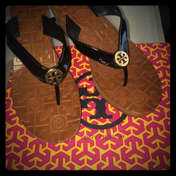 Tory Burch wedges in black