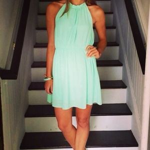 NWT Stunning Chiffon Mint Dress