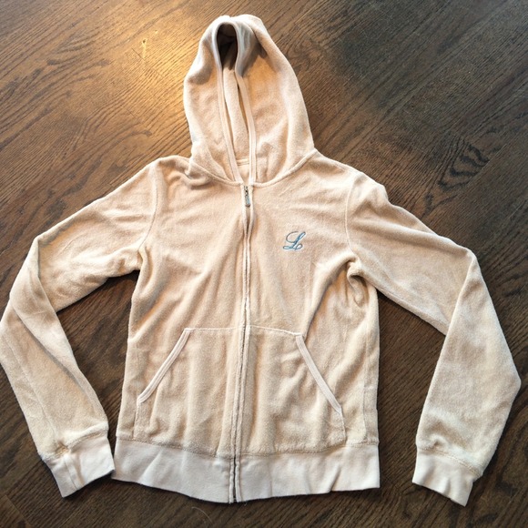 Juicy Couture terry zip hoodie szM monogrammed 'L'