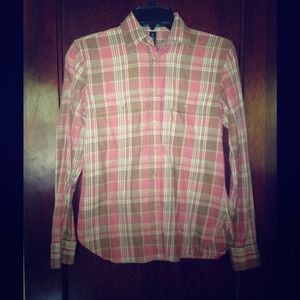 Ralph Lauren pink/brown plaid shirt
