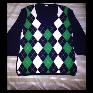 J.Crew 3/4 argyle sweater