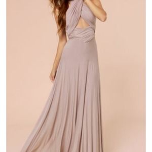 Tricks of the Trade Taupe Maxi Dress NWOT‼️