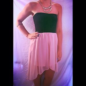 Baby pink hi low dress!