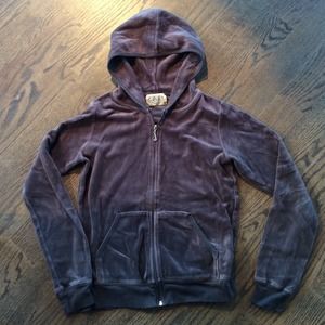 Juicy Couture grey velour zip up hoodie sz M