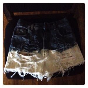 Custom distress high waisted ombre shorts