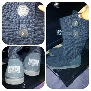 UGG Tall Black Classic Cardy Boots