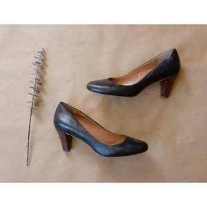 Mid-heel Leather Pump Toe Shoes
