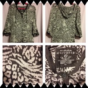 Currants lightweight black/white/gray hoody top