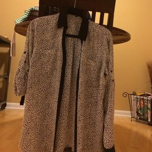 Express black and white silk blouse - size M