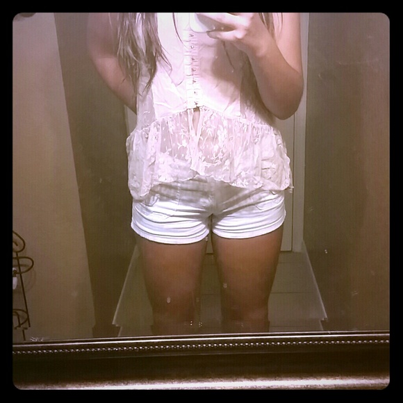 Peach lace top