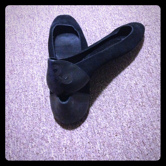 Diane Von furstenberg black square toe shoes
