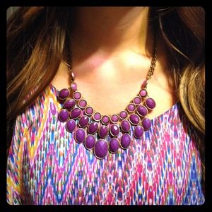 Purple statement necklace