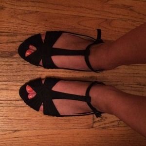 Kimchi Blue Black Cotton Flats (never worn!)